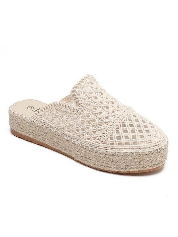 Dicte - Sød espadrillos med åben hæl og tyk sål